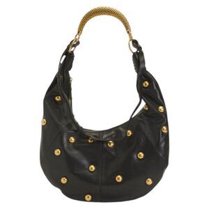 WALTER BAKER Leather Miller Medium Studded Hobo With Metal Handle